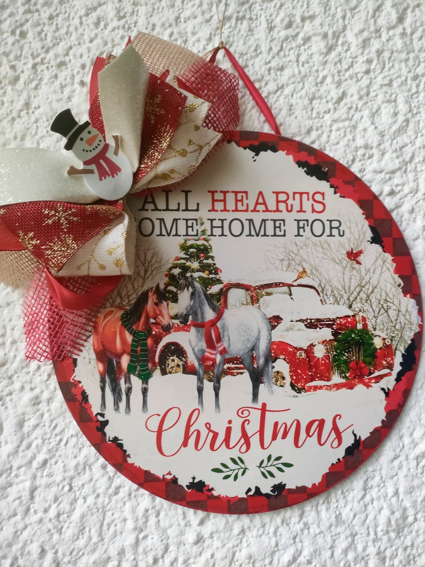 Türschild All hearts come home for christmas